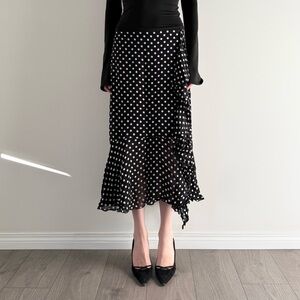 E Corte images polka dot ruffle midi skirt